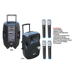 Ashley PS154PP 200W Portable PA System